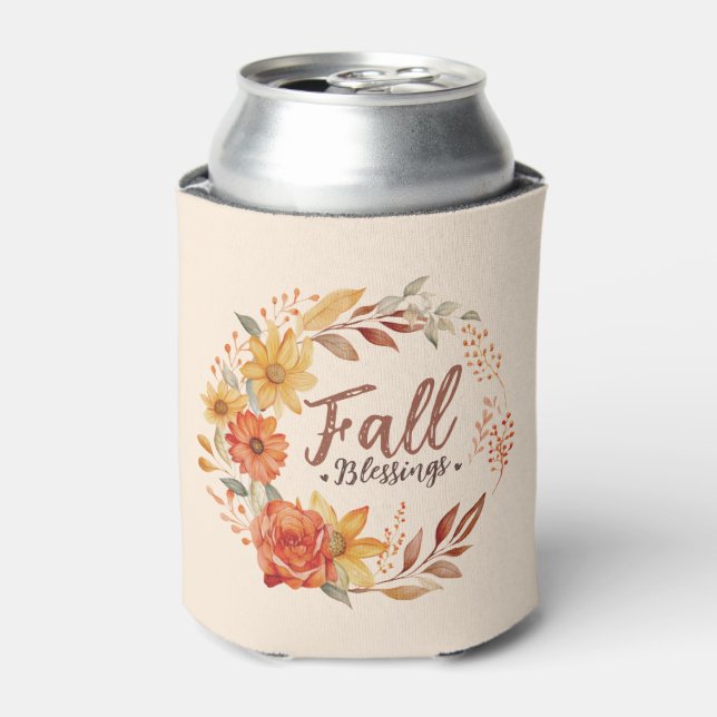 Rafraîchisseur Pour Canette Blessures d'automne - Feuilles d'automne et couron (Can devant)