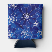 Bleu Blanc Abstrait Fleurs florales