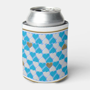 Rafraîchisseur Pour Canette Bleu, blanc motif bavarois.