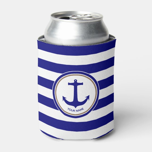Rafraîchisseur Pour Canette Bleu Bleu Bleu Marine avec Ancre (Can devant)