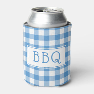 Rafraîchisseur Pour Canette Bleu clair classique En vichy Motif BBQ Party