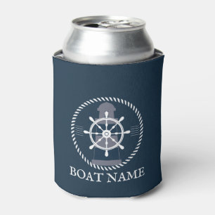 Rafraîchisseur Pour Canette Bleu marine nommé de bateau nautique