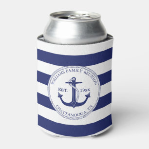 Rafraîchisseur Pour Canette Bleu nautique de monogramme d'Ancre de la Réunion