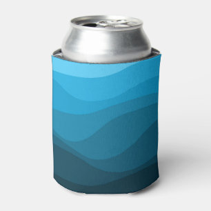 Rafraîchisseur Pour Canette Bleu ondulé océan style rétro vagues design