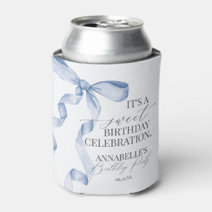 Rafraîchisseur Pour Canette Blue Coquette Bow Girl Fête d'anniversaire Faveurs