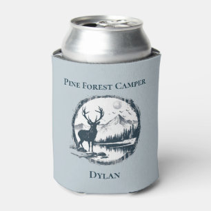 Rafraîchisseur Pour Canette Blue Deer Woods & Mountains Custom Text & Name