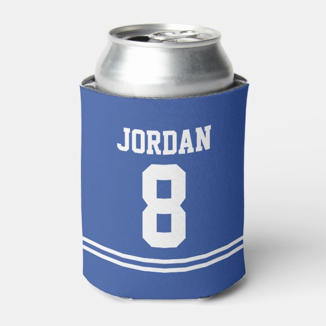 Rafraîchisseur Pour Canette Blue Football Jersey - Sports Thème Anniversaire (Can devant)