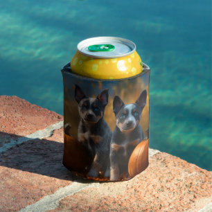 Rafraîchisseur Pour Canette Blue Heeler Chiot Automne Citrouille de plaisir