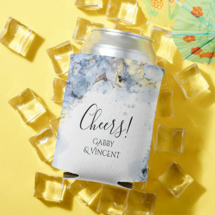 Rafraîchisseur Pour Canette Blue Hydrangea Fleurs Aquarelle Mariage Faveur