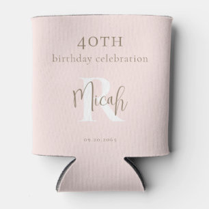 Rafraîchisseur Pour Canette Blush & Gold 40e fête d'anniversaire II