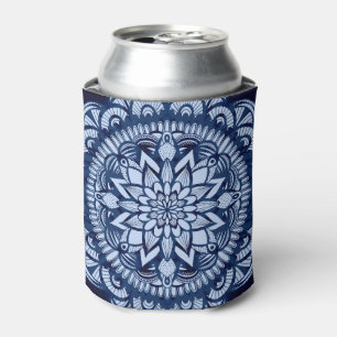 Rafraîchisseur Pour Canette Bohemian Navy Blue Tie Dye Mandala