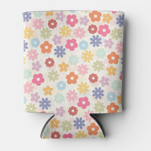 Rafraîchisseur Pour Canette Boho 70's Retro Daisy Flowers