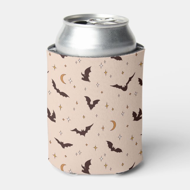 Rafraîchisseur Pour Canette Boho Bats et étoiles Motif d'Halloween (Can devant)