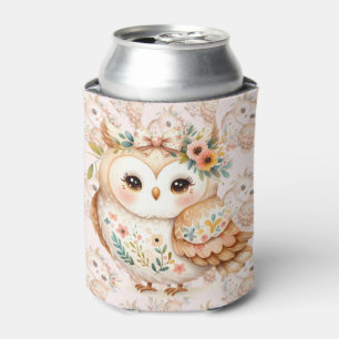 Rafraîchisseur Pour Canette Boho Cottagecore Owl Floral Farmcore Charme