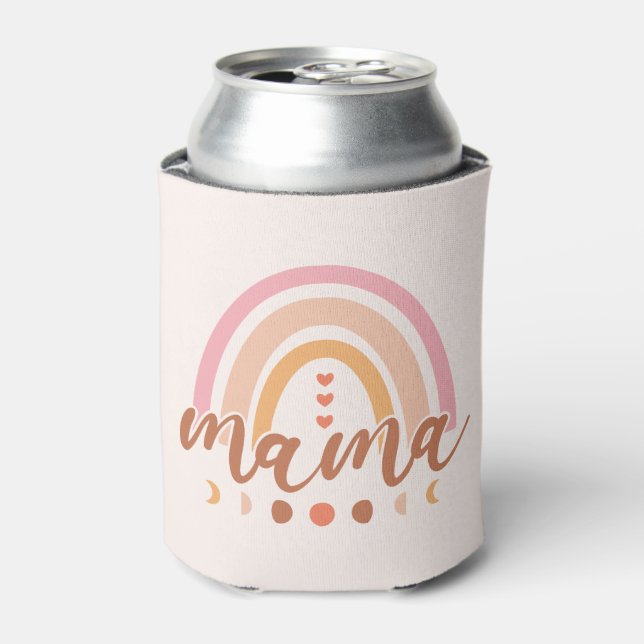 Rafraîchisseur Pour Canette Boho Rainbow Mama avec phases de lune (Can devant)