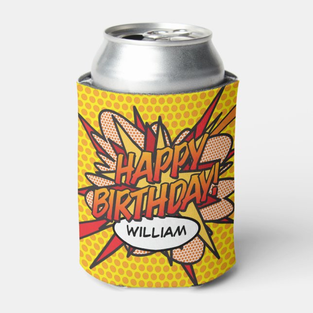 Rafraîchisseur Pour Canette BONJOUR D'ANNIVERSAIRE Personnalisé Amusement Mode (Can devant)