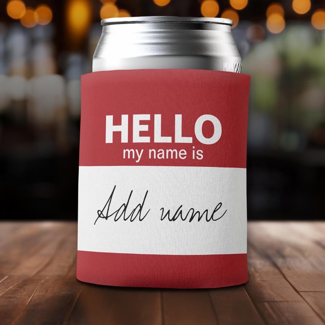 Rafraîchisseur Pour Canette Bonjour mon nom est - personnalisé (Custom Can Cooler with Logo)