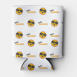 Rafraîchisseur Pour Canette Bonjour Summer Sun avec lunettes de soleil