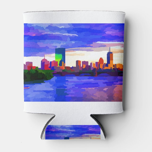 Rafraîchisseur Pour Canette Boston Skyline Charles River Sunset (Devant)