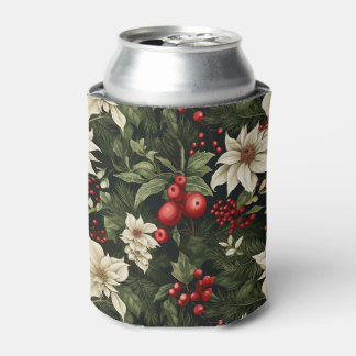 Rafraîchisseur Pour Canette Botanique Poinsettia Motif de Noël