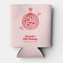 Rafraîchisseur Pour Canette Boule Retro Rose & Rouge Disco Anniversaire Person