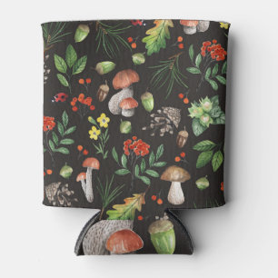 Rafraîchisseur Pour Canette Bounty de la forêt : Aquarelle Motif de champignon