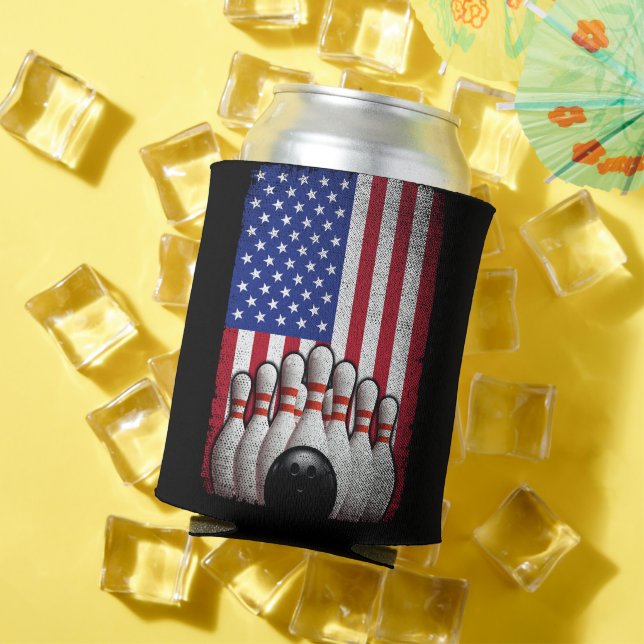 Rafraîchisseur Pour Canette Bowling American Flag 4 juillet pour Bowler (Été in situ)