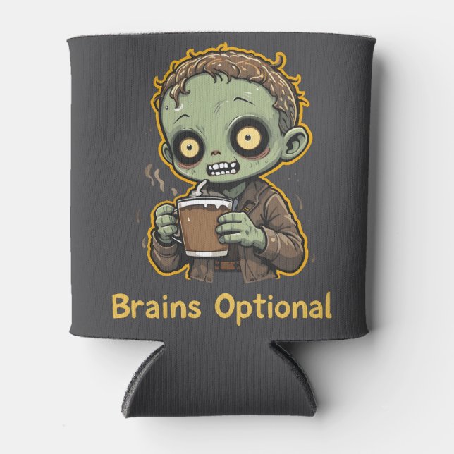 Rafraîchisseur Pour Canette Brains Optional Zombie Coffee Funny Cute Undead  (Devant)