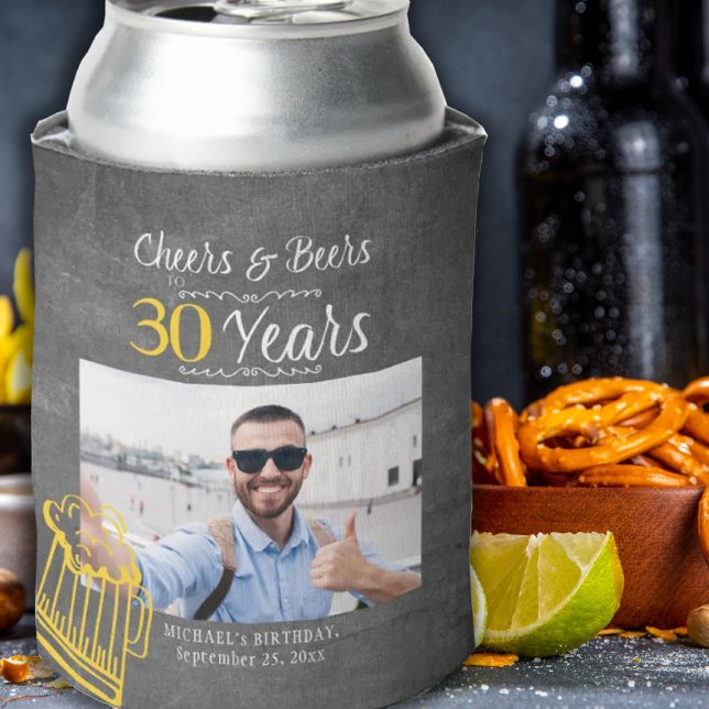 Rafraîchisseur Pour Canette Bravo et bières à 30 ans homme photo d'anniversair (Créateur téléchargé)