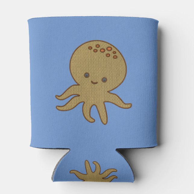 Rafraîchisseur Pour Canette Broderie de dessin de pieuvre mignonne Imprimer No (Dos)