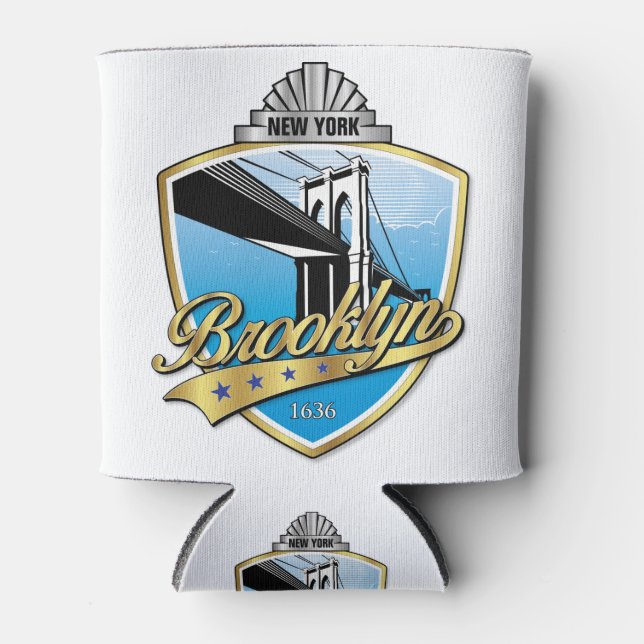 Rafraîchisseur Pour Canette Brooklyn Design Gold (Devant)