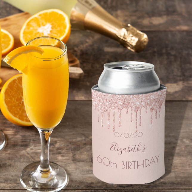 Rafraîchisseur Pour Canette Broussailleux rose gouttes de parties scintillant  (Créateur téléchargé)