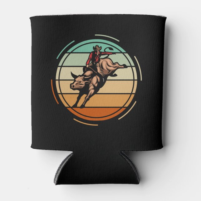 Rafraîchisseur Pour Canette Bull Rider Rodeo Rider Cowboy Western Vintage (Devant)