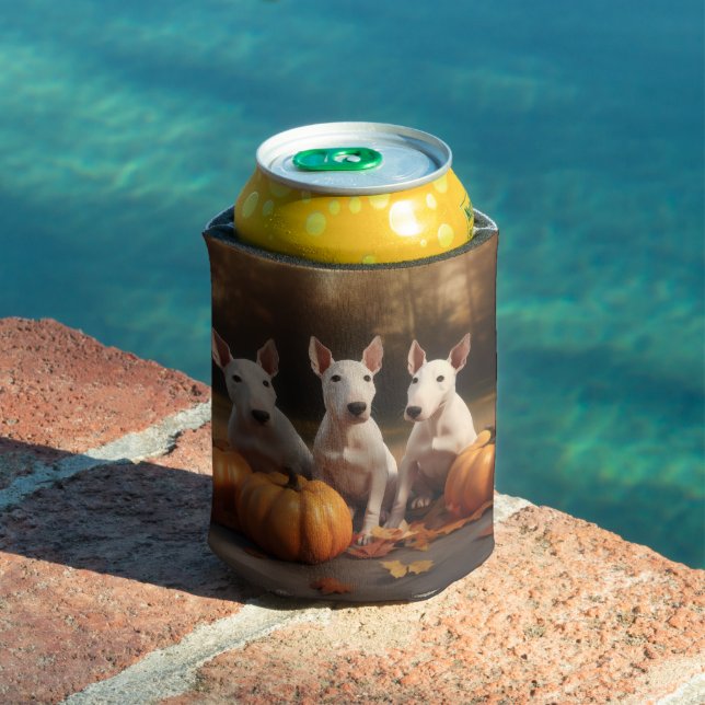 Rafraîchisseur Pour Canette Bull Terrier Chiot Automne Citrouille de plaisir (Piscine in situ)