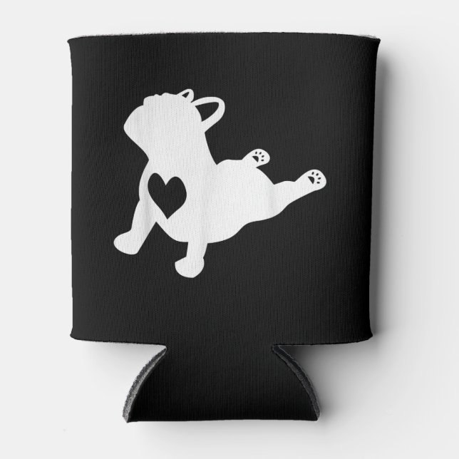 Rafraîchisseur Pour Canette Bulldog Yoga Pose Love Heart Workout (Devant)
