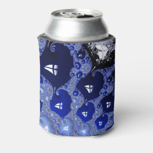 Rafraîchisseur Pour Canette Bulles fractales Ombre Bleu Abstrait