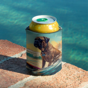 Rafraîchisseur Pour Canette Bullmastiff Beach Surfing Peinture