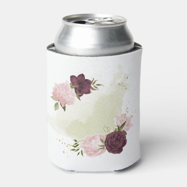 Rafraîchisseur Pour Canette cabernet vert rose fleuri (Can devant)
