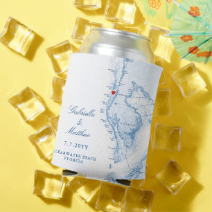 Rafraîchisseur Pour Canette Cadeau de mariage avec carte de la baie de Tampa p