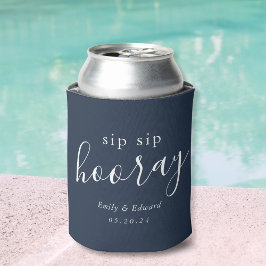 Rafraîchisseur Pour Canette Cadeau de mariage Moderne Navy Sip Sip Hooray
