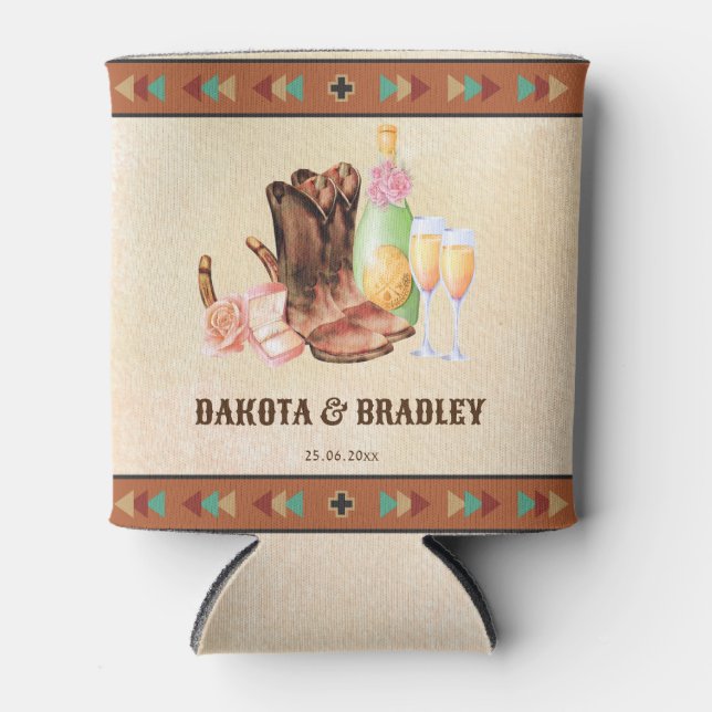 Rafraîchisseur Pour Canette Cadeaux de fête de la cowgirl occidentale (Devant)