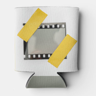 Rafraîchisseur Pour Canette Cadre de film vide de 35 mm, bandes jaunes.