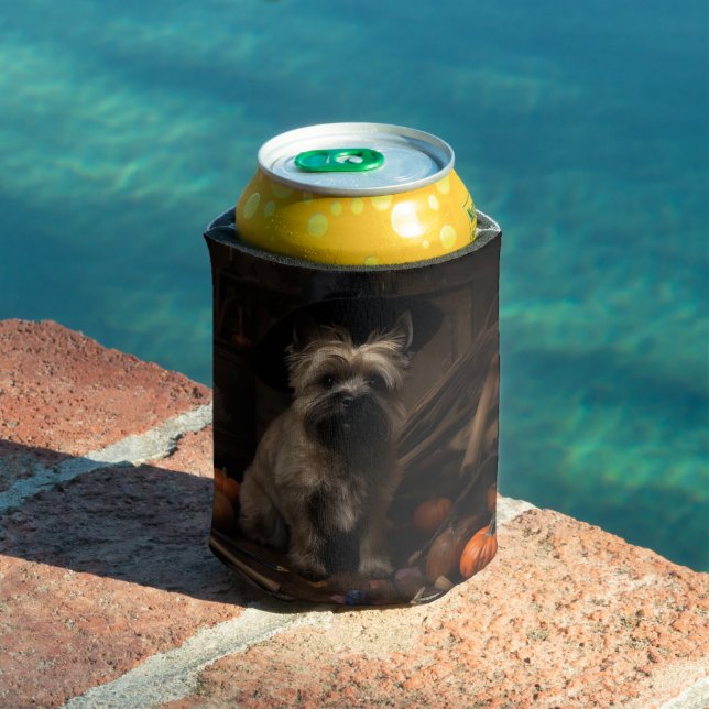 Rafraîchisseur Pour Canette Cairn Terrier Citrouilles Halloween effroi (Piscine in situ)