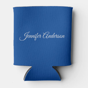 Rafraîchisseur Pour Canette Calligraphie Chic Elégant Bleu Profond Personnalis