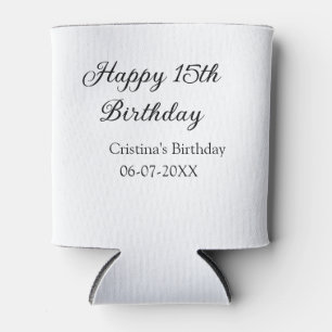 Rafraîchisseur Pour Canette calligraphie simple minimum heureux 15e anniversai