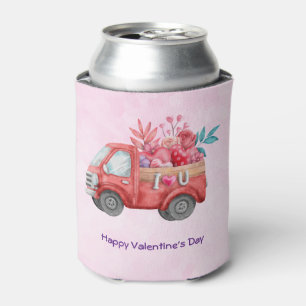 Rafraîchisseur Pour Canette Camion d'amour mignon avec Coeur Cargo Aquarelle