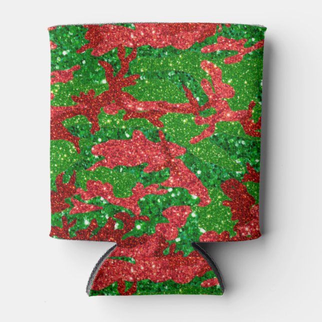 Rafraîchisseur Pour Canette Camouflage Parties scintillant Haus De Camo Xmas (Devant)