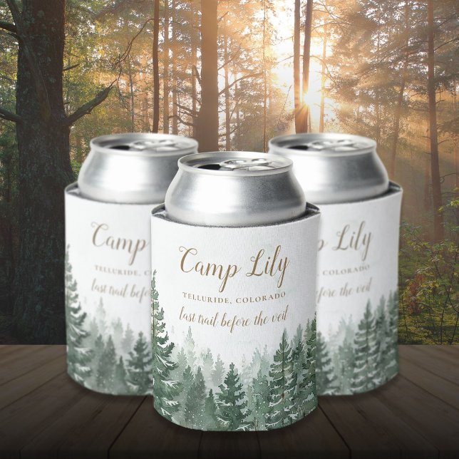 Rafraîchisseur Pour Canette Camp Bachelorette Woodland Forest Weodend Party (Camp Bachelorette Woodland Forest Weekend Party Can Cooler)