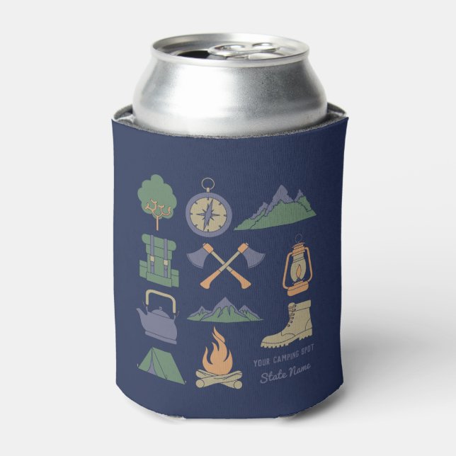 Rafraîchisseur Pour Canette Camping Souvenir Personnalisé Campeurs (Can devant)