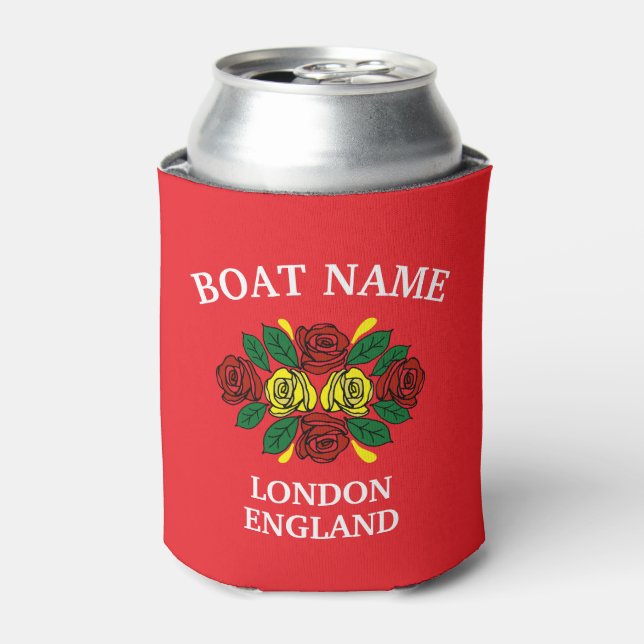 Rafraîchisseur Pour Canette Canal Narrowboat Red Roses Boat Name (Can devant)